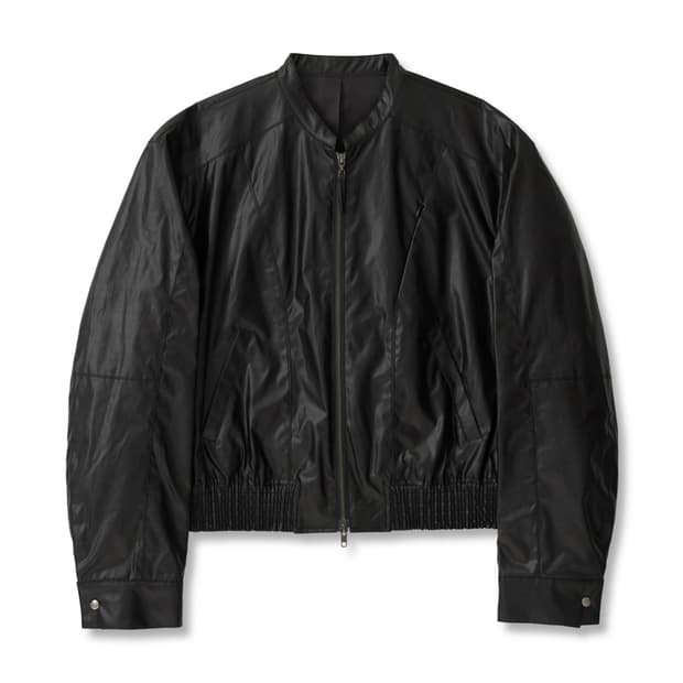 44) 엘무드 글레이즈드 바이커 크롭 코튼 자켓 블랙