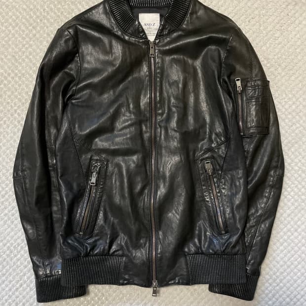 AND Z 웨스턴 무드 2WAY 램스킨 양가죽 바이커 레더
