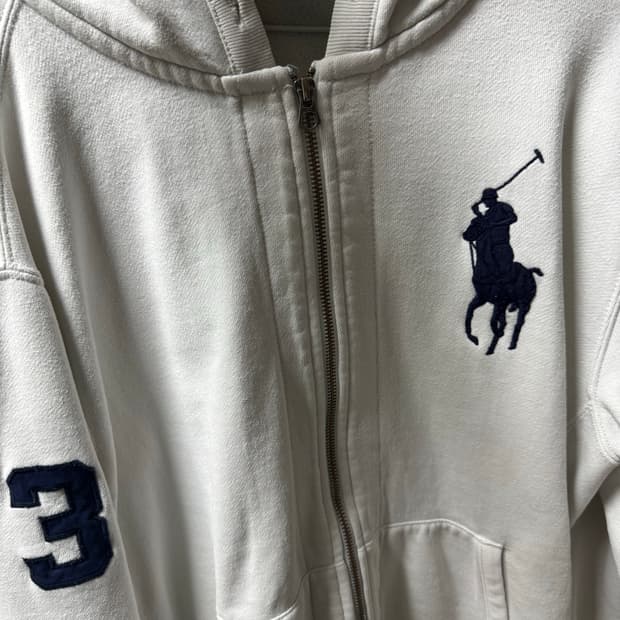 빅폴로 체크 후드집업