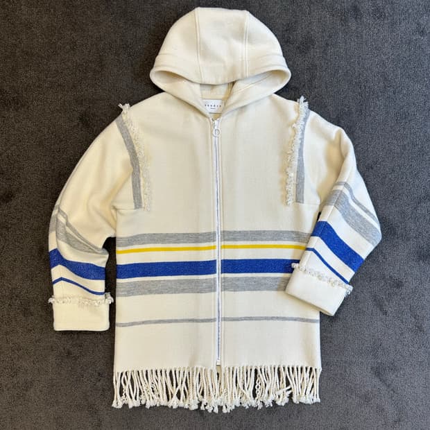 Sandro 스트라이프 후드 코트 M [36]