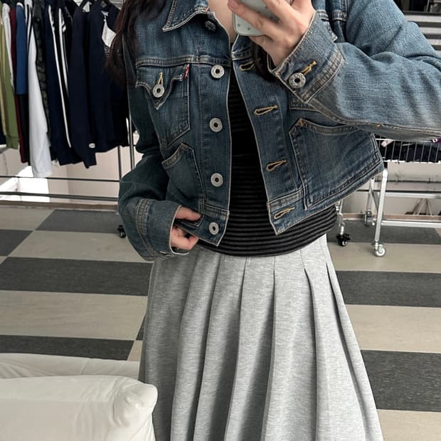 리바이스 00s 우먼 크롭 데님 자켓 