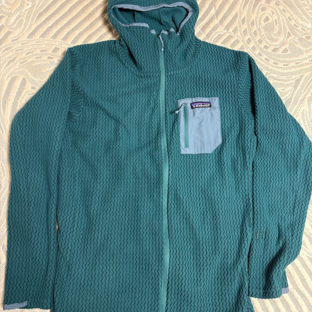 파타고니아 후리스 집업 R1 에어 풀 집 후디 라곰 블루