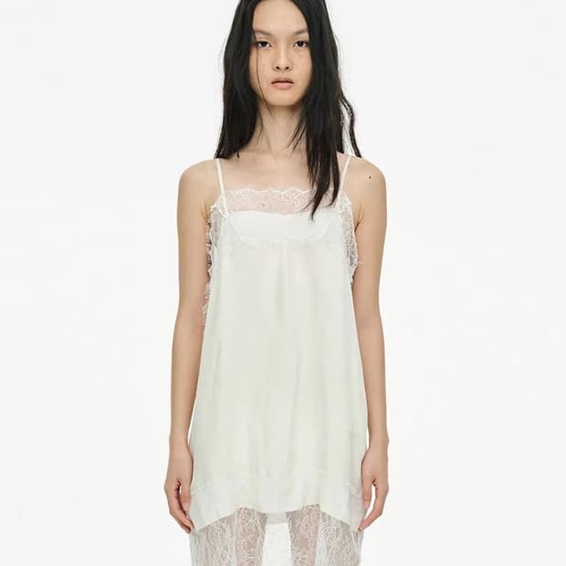 세릭 lace slip dress ivory