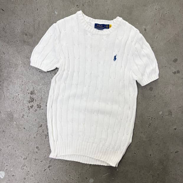 폴로 화이트 반팔 니트[2222]