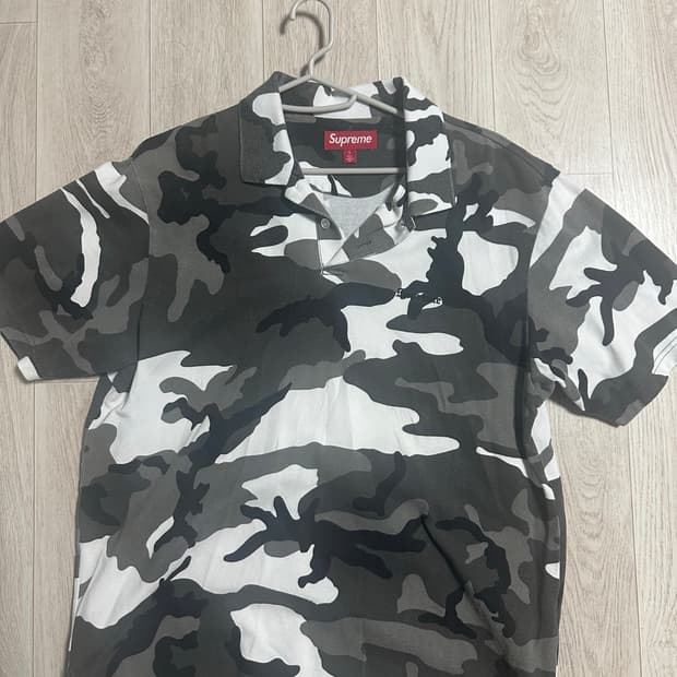 슈프림 워시드 카모 폴로 스노우 카모