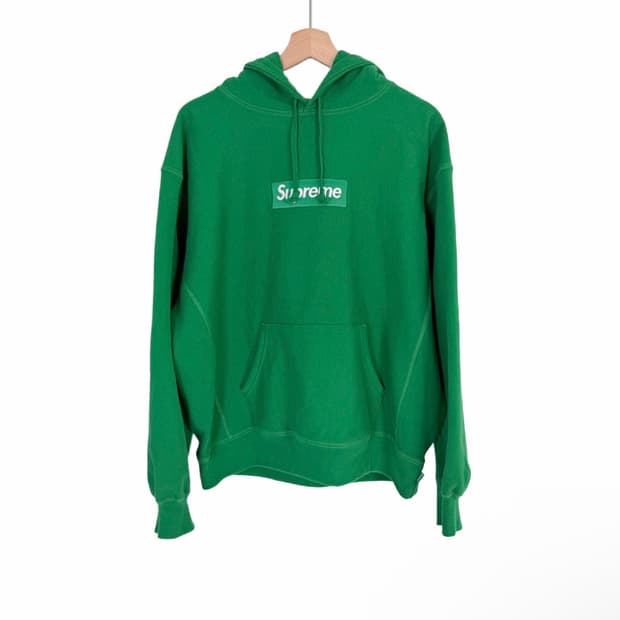 [M] 슈프림 남성 24fw 박스로고 스웨트 셔츠 후드 티셔츠 그린