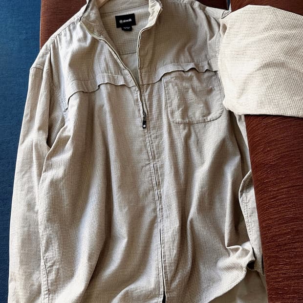 Design check shirket zip blouson