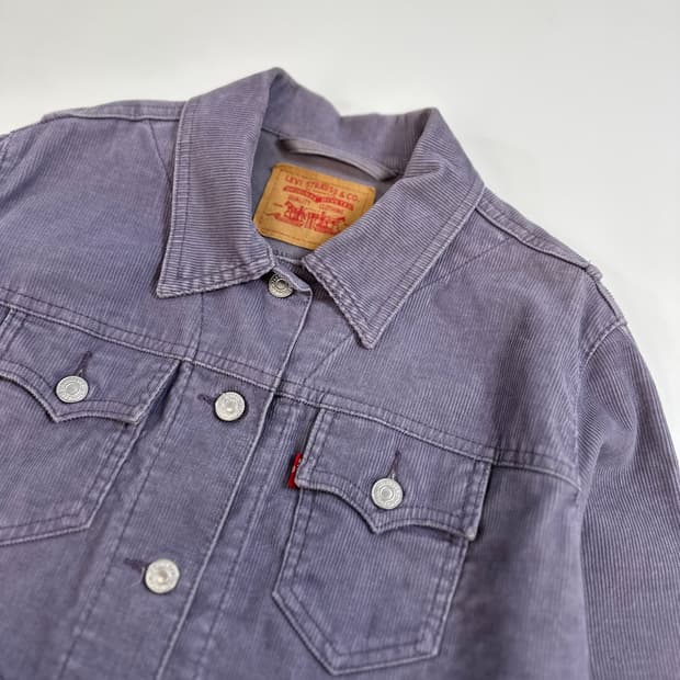 리바이스 퍼플 워시드 코튼 트러커자켓 L (JR size)