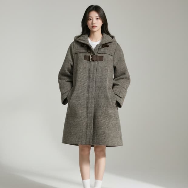 에고이스트 레더장식 후드 코트 M