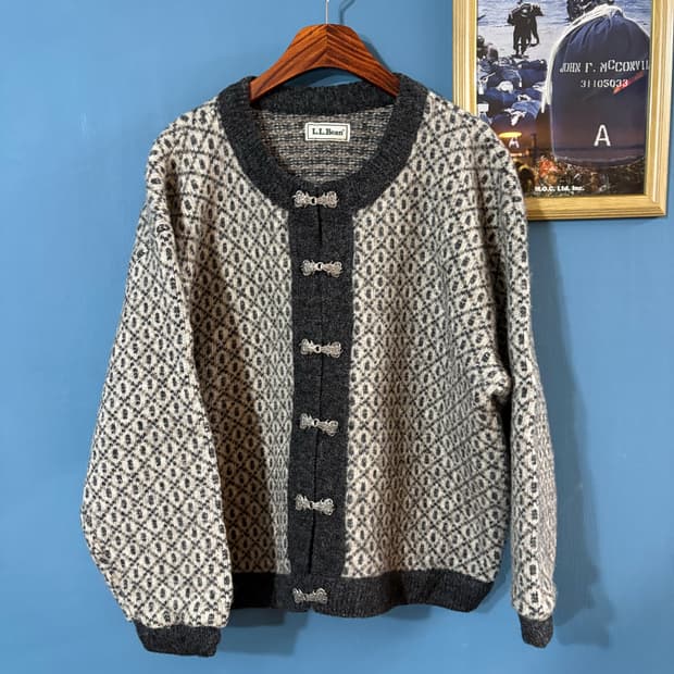 80’s LL Bean Norway birds eye Wool Knit