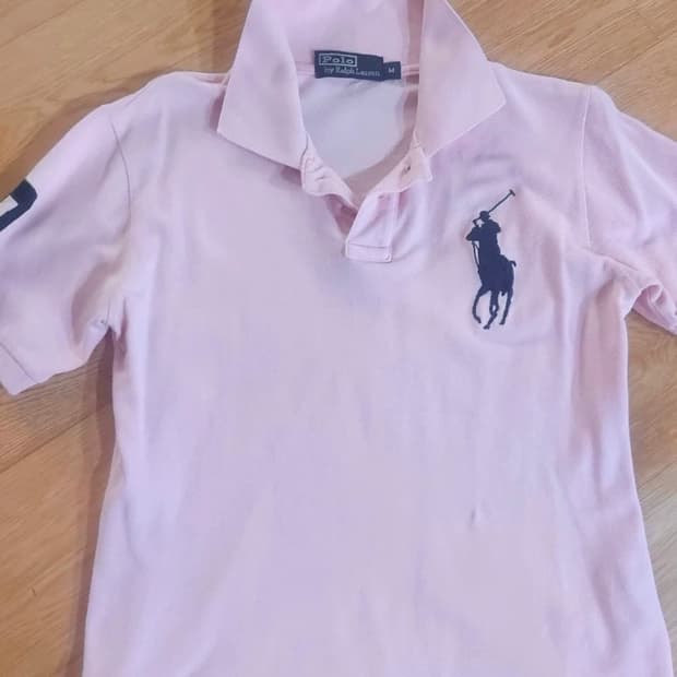정품 폴로랄프로렌 빅포니 딸기우유색 카라반팔티 M