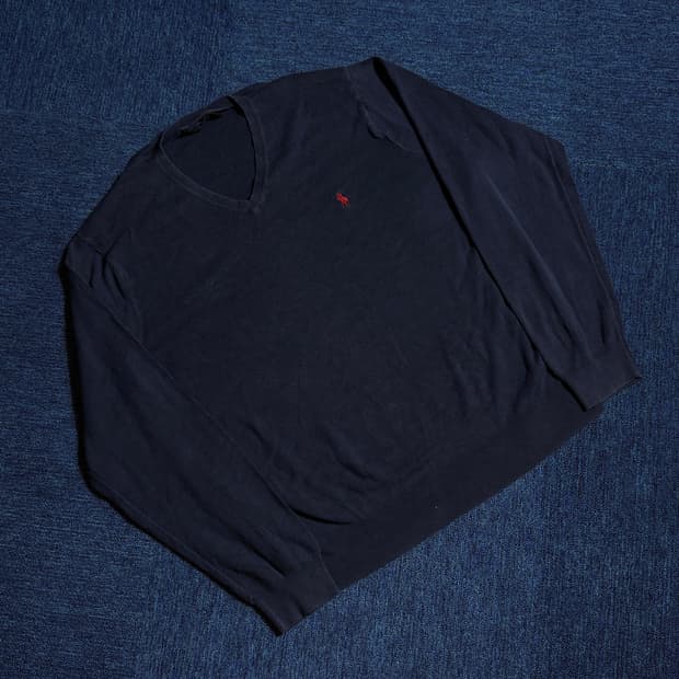 폴로 랄프로렌 네이비 브이넥 니트