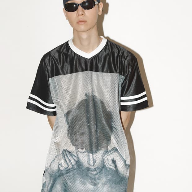 이스트쿤스트 그래픽 메시 티셔츠 블랙 L