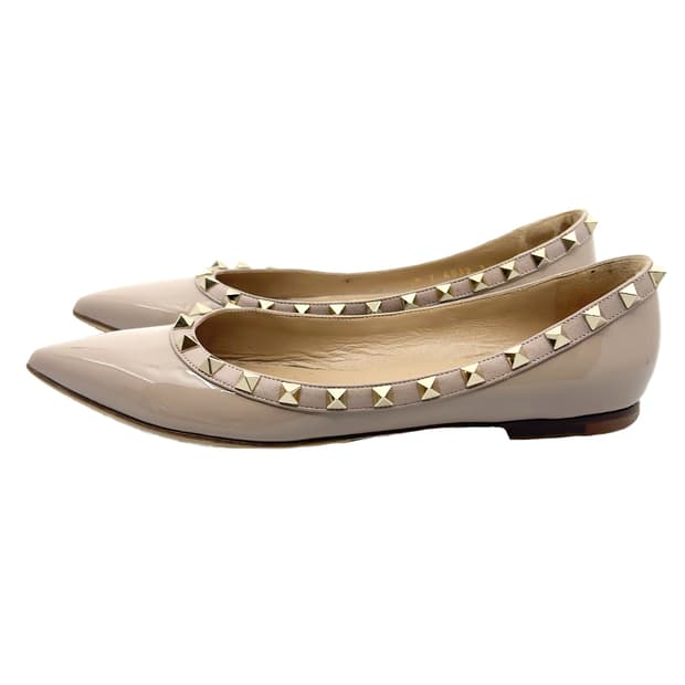 Valentino Patent Rockstud  Flats/ 37.5