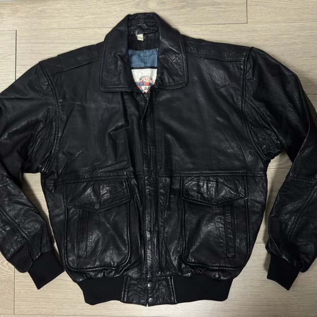 80s 빈티지 Superfortress B-2 가죽 자켓 블랙 L