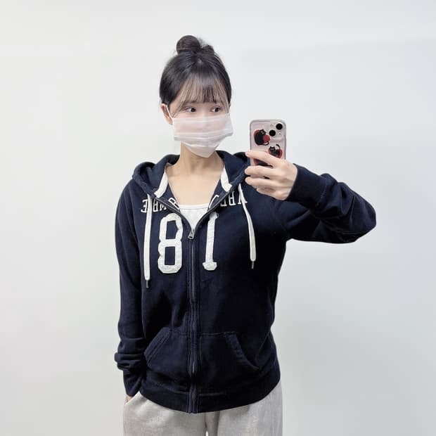아베크롬비 스펠 로고 후드집업 네이비