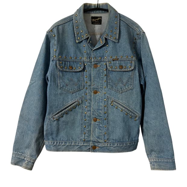 랭글러 스터드 커스텀 데님 트러커 자켓 L 