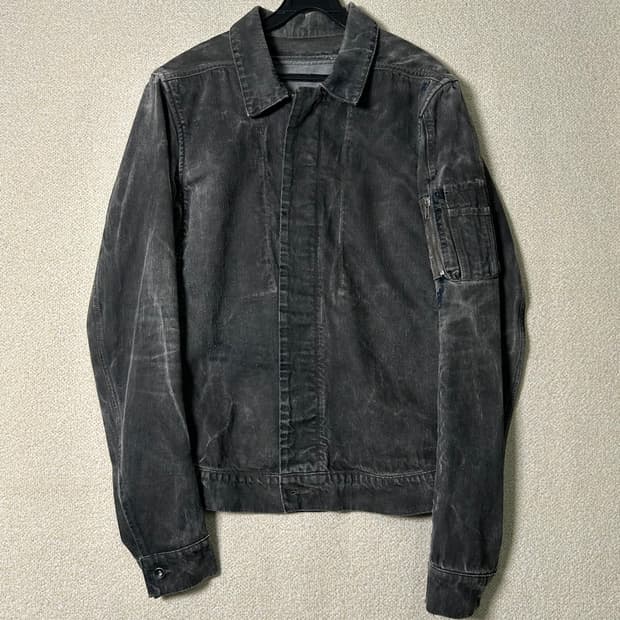 (M) 릭오웬스 다크쉐도우 블랙 데님 트러커 자켓