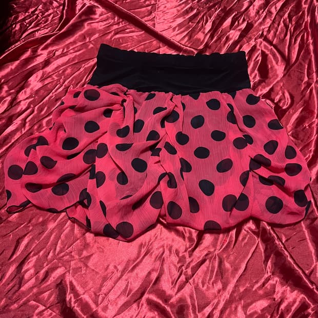 땡땡이 벌룬 갸루 키치 스커트 