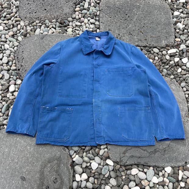 FADED LIGHT BLUE WASHING 빈티지 프렌치워크자켓