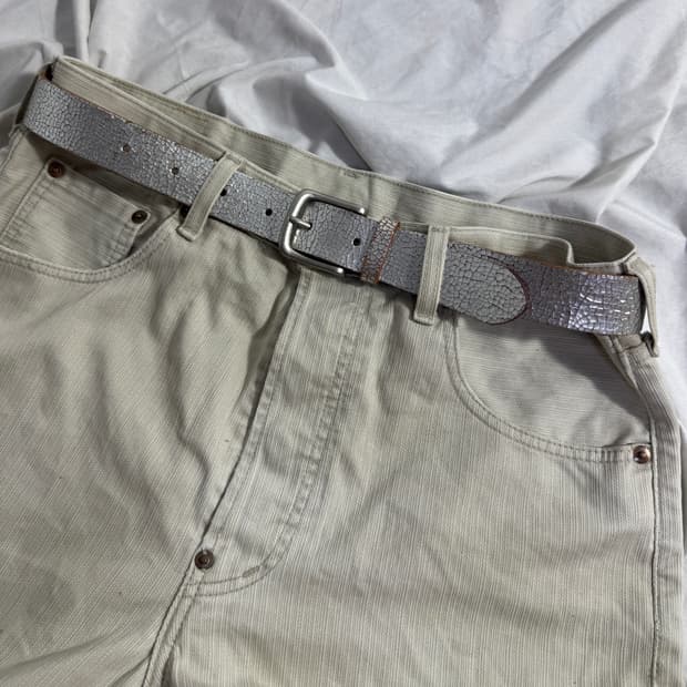 빈티지 크랙 레더 벨트 마르지엘라