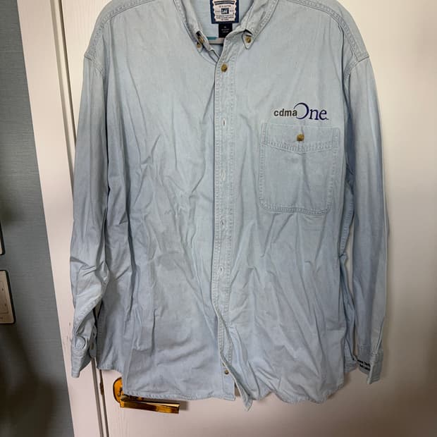 미국 Lee 리 빈티지 연청 데님 셔츠 XL