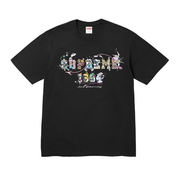 (S)슈프림 24SS 바시티 티셔츠 블랙
