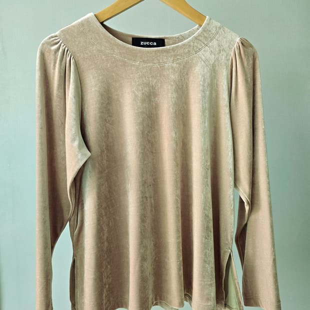 ZUCCA 벨벳 셔츠 카멜 M