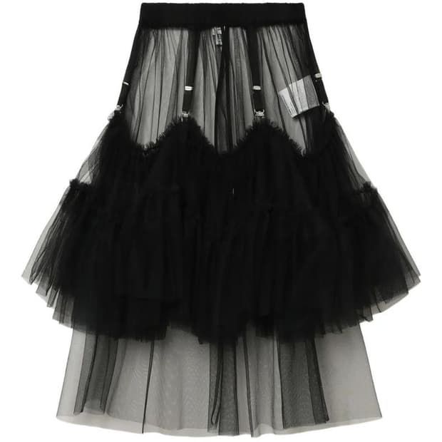 Noir Kei Ninomiya Tulle 가터 메쉬 스커트