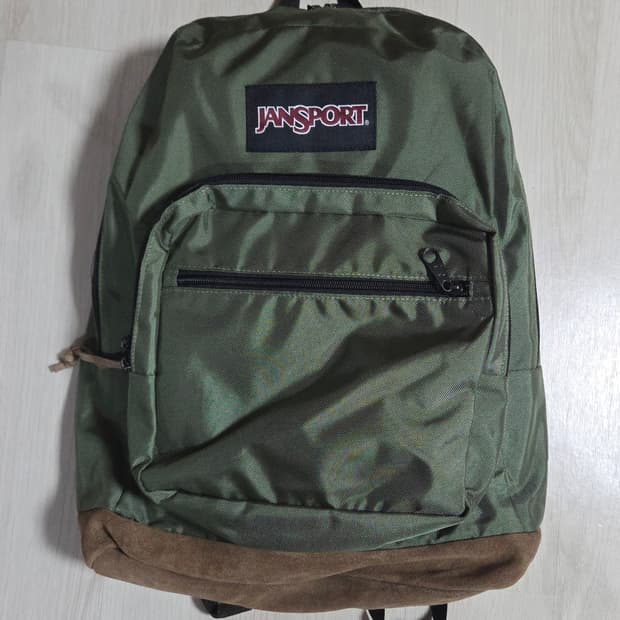 (착샷) 잔스포츠 라이트백 백팩 스웨이드 그린