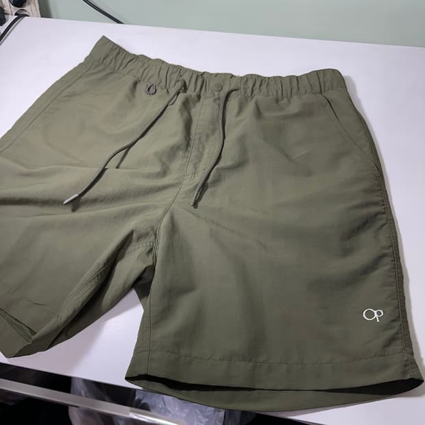 L 오션퍼시픽 카키 나일론쇼츠 밴딩반바지
