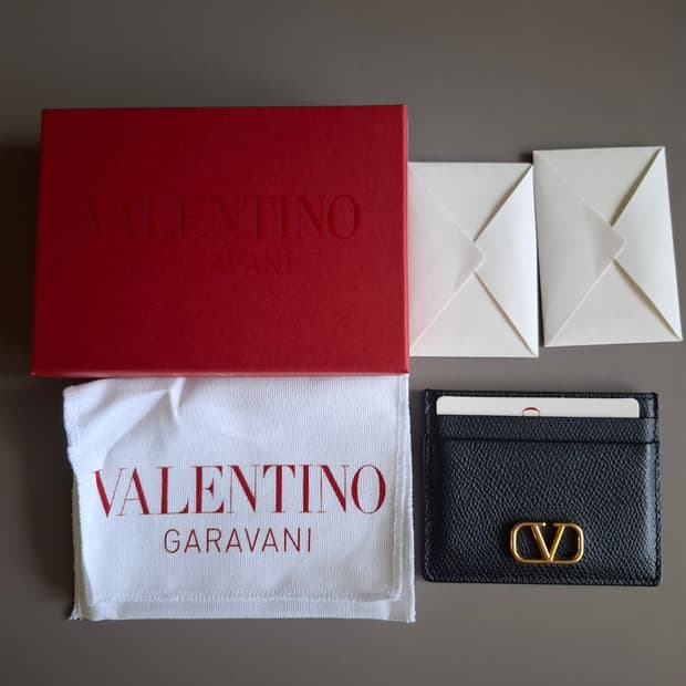 발렌티노 V로고 가라바니 카드지갑