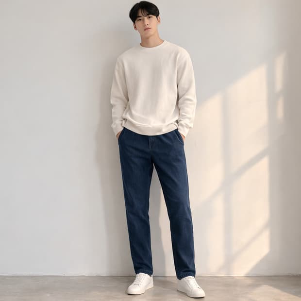 바레나 베네치아 코튼 밴딩 팬츠 네이비