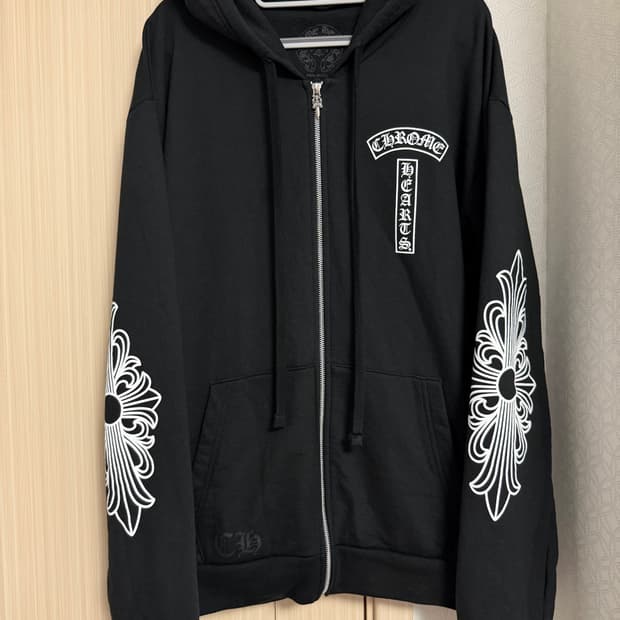 크롬하츠 티바로고 홀스슈 플로랄 후드집업