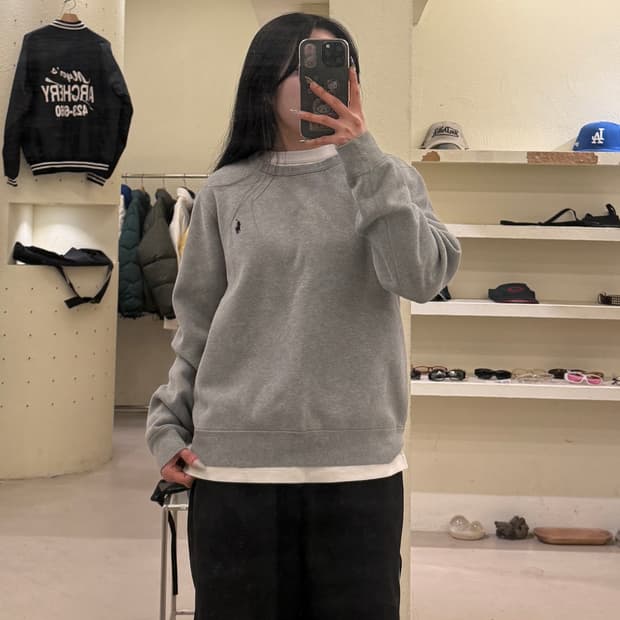 폴로 랄프로렌 그레이 포니 기모 맨투맨 U764