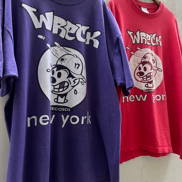 90s 너버스 뤡 선페이드 레드 빈티지 티셔츠