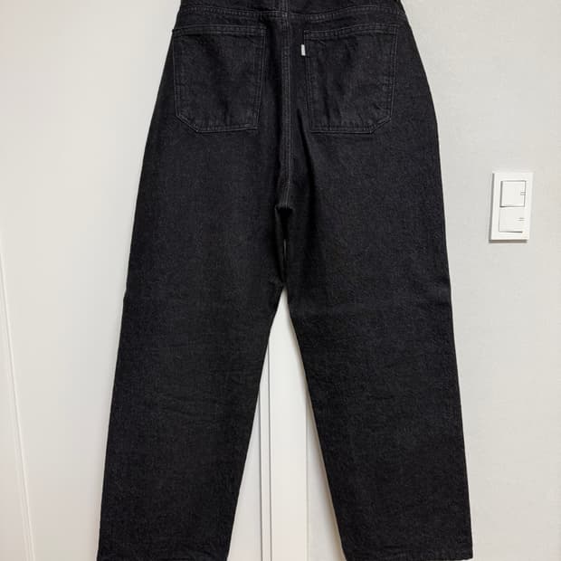 유스 와이드 데님 워시드 블랙 M