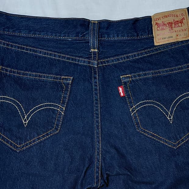 (W36 L32) 리바이스 프리미엄 Stay Loose 다크 인디고