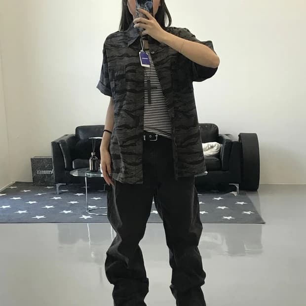Has Been 타이거카모 반팔 셔츠