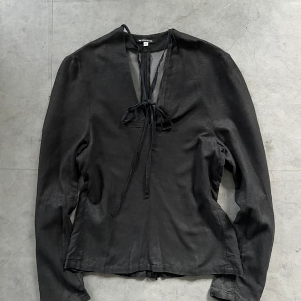 Ann Demeulemeester 앤 드뮐미스터 차콜 브이넥 롱슬리브