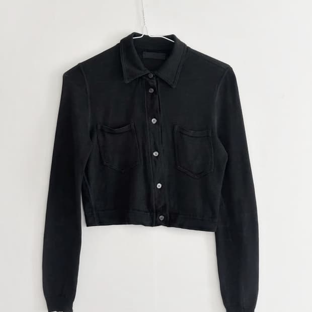 프라다 코튼 크롭 셔츠