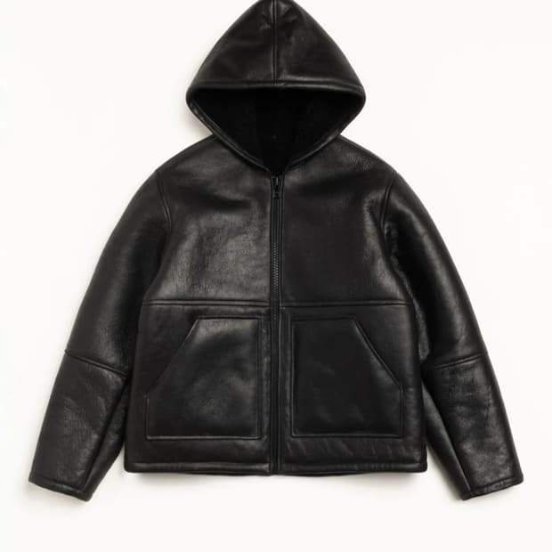 [L] 스투시 무스탕 자켓 블랙