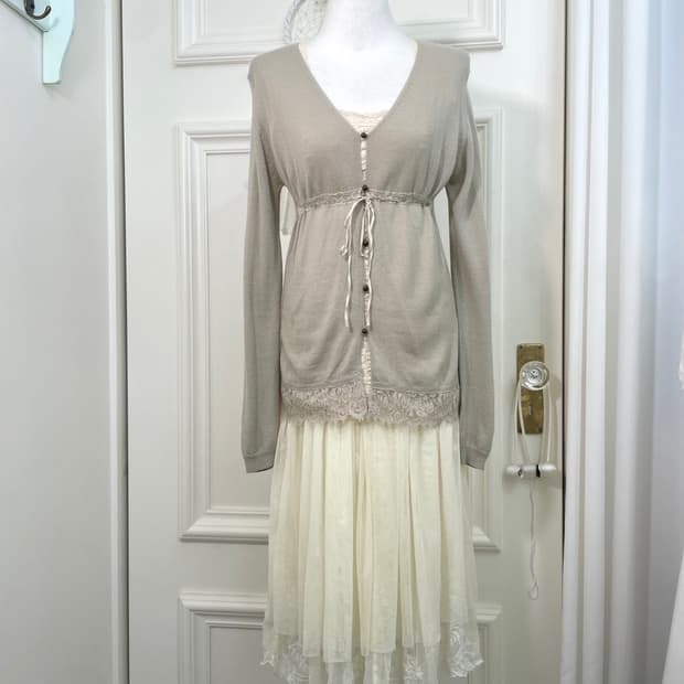 khaki ivory lace fairy 3pcs set