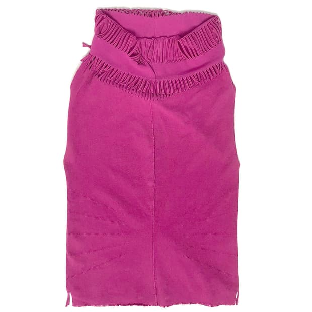 Issey Miyake FETE 하이넥 프린지 슬리브리스
