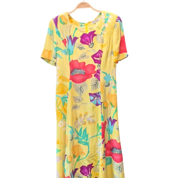 A.Lancetti 옐로우 플라워 롱 원피스