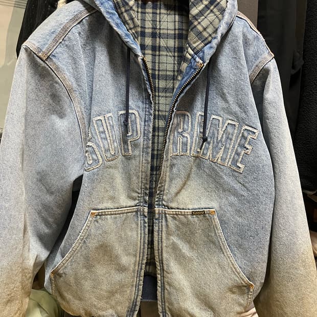 슈프림 리플렉티브 아크 후드 데님자켓