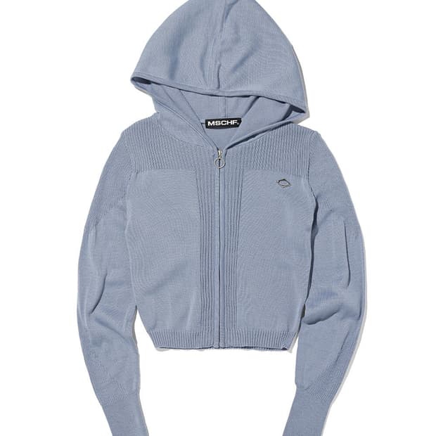 [S] 미스치프 롬버스 니티드 후드 그레이시블루