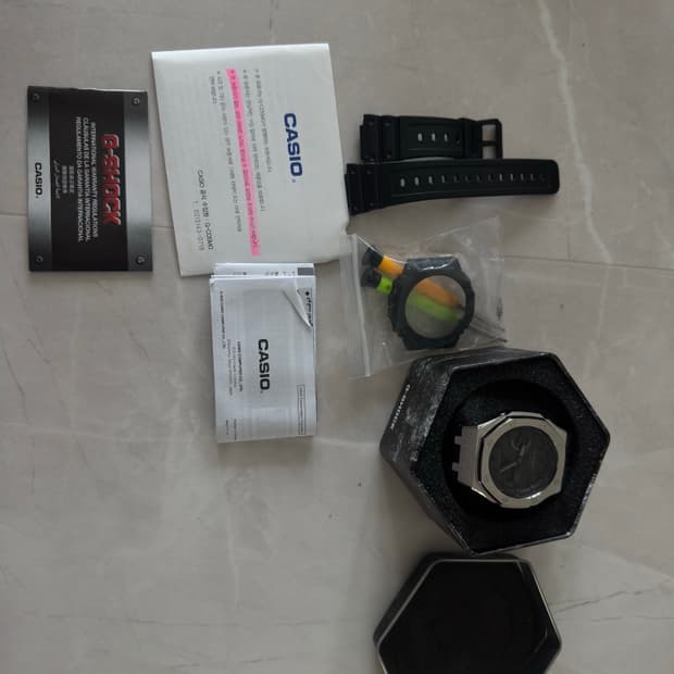 카시오 지샥 GA-B2100- 1A1DR 올블랙 블루투스 지얄오크 커스텀