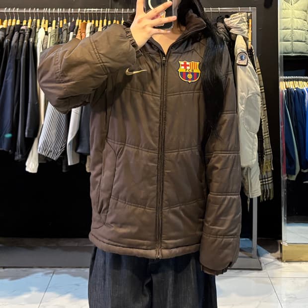 나이키 fc 바르셀로나 브라운 패딩