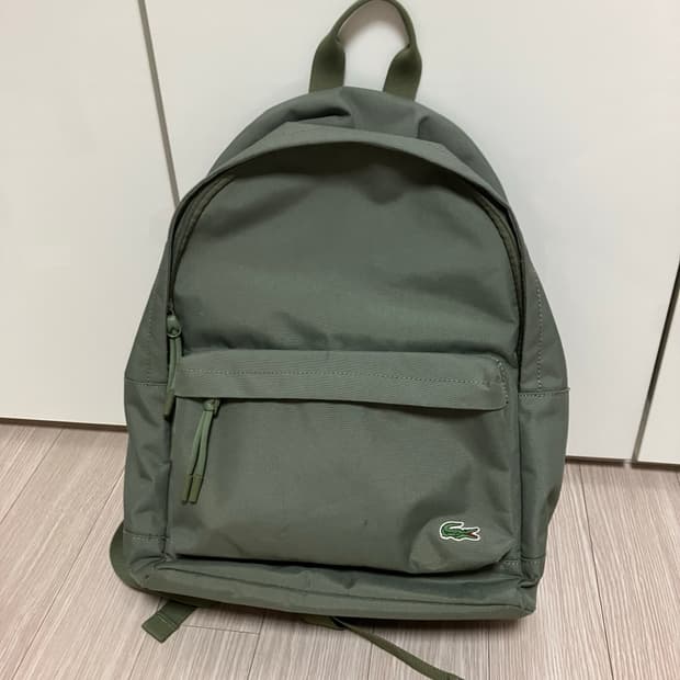 라코스테 카키 백팩